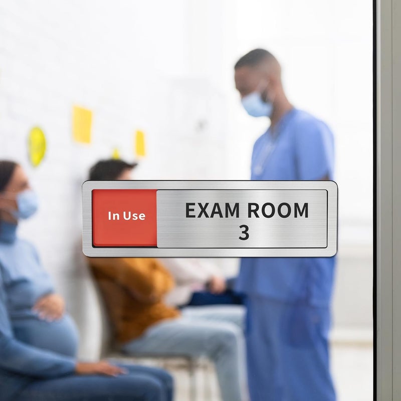 Abudada Exam Room Sign, Exam Room Numbers, In Use/Available Slider Door Signs for Therapists, School, Medical Office, Hospital-Easy Installation - Image 5
